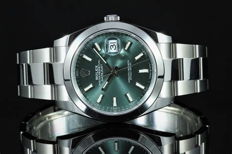 rolex datejust 41 mint green.